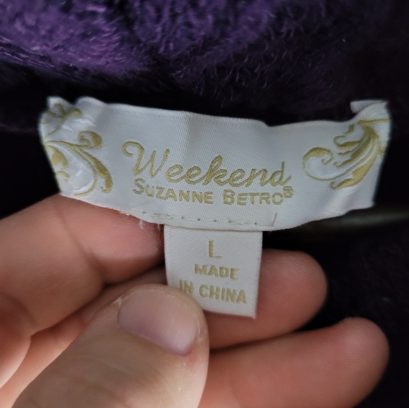 WEEKEND by SUZANNE BETRO | velvet & cable knit cowl neck sweater - Picture 3 of 4